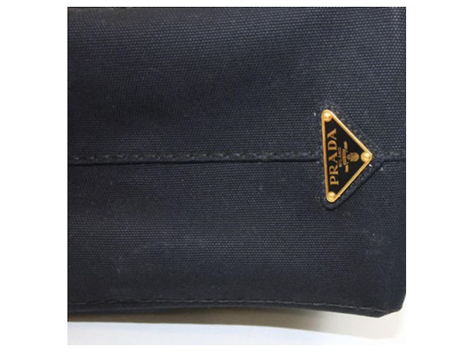 Prada Canapa Black Canvas Tote Bag - view 6