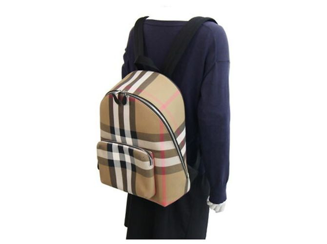 Zaino Burberry Jeff Check Marrone - vista 10