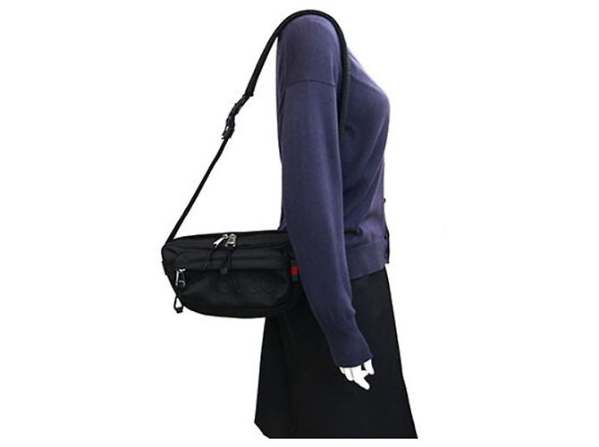 Sac crossbody Gucci Web Line 802096 Noir - vue 10