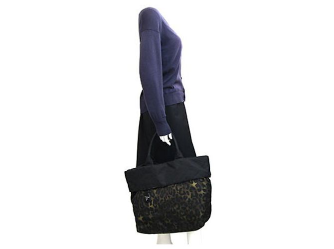 Bolso Tote Reversible Prada Negro Caqui - vista 10