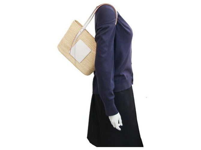 Bolso Bucket Cuadrado Anagram Loewe Blanco Beige - vista 7