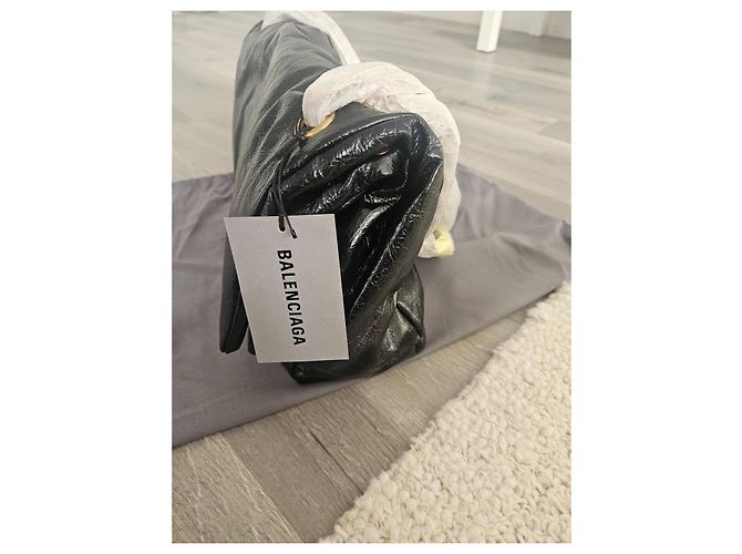 Borsa Balenciaga Monaco Chain Bag M in pelle di agnello nera Nero - vista 15