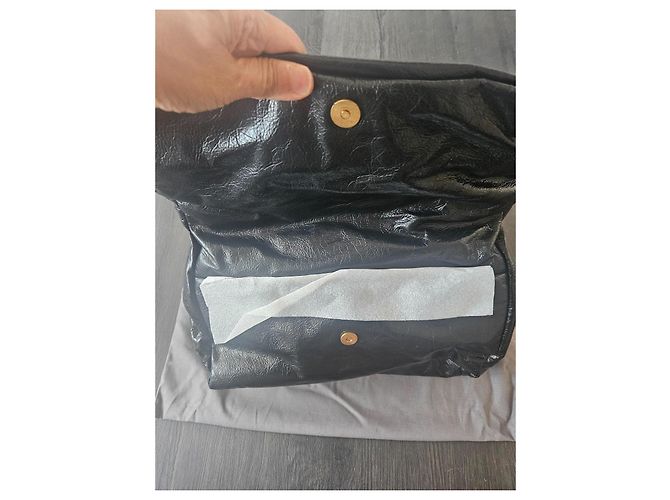 Borsa Balenciaga Monaco Chain Bag M in pelle di agnello nera Nero - vista 3