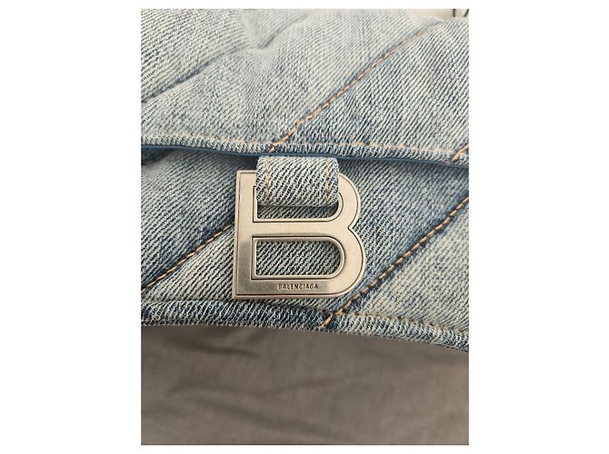 Borsa a tracolla in denim Balenciaga Blu - vista 10