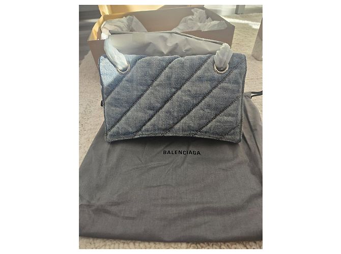 Borsa a tracolla in denim Balenciaga Blu - vista 11