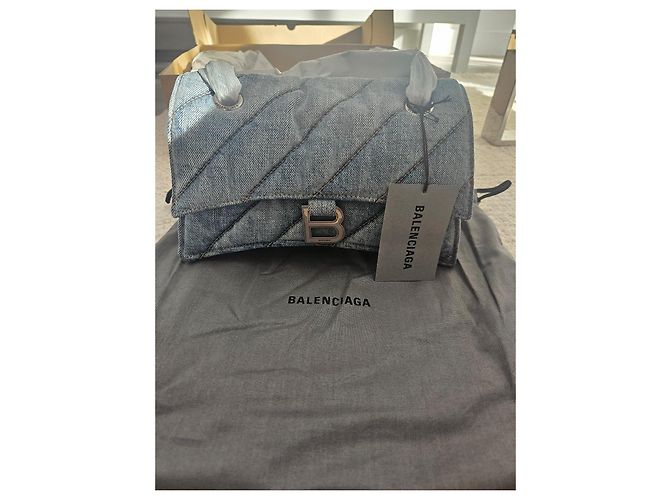 Borsa a tracolla in denim Balenciaga Blu - vista 13