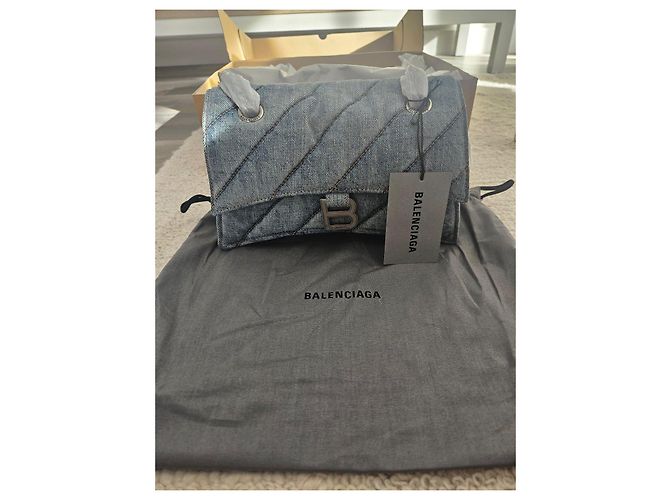Borsa a tracolla in denim Balenciaga Blu - vista 3