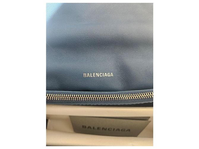 Borsa a tracolla in denim Balenciaga Blu - vista 7