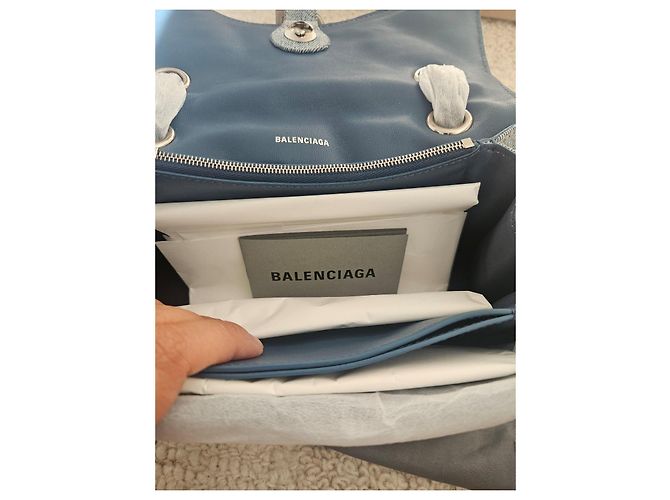 Borsa a tracolla in denim Balenciaga Blu - vista 8