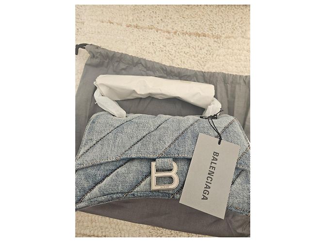 Borsa a tracolla in denim Balenciaga Blu - vista 9