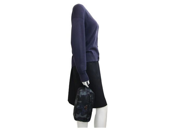 Bolsa de mão Prada 2NA819 Marrom Preto Azul marinho - vista 10