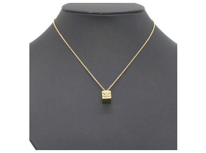 Céline Celine Triomphe Cube Necklace Golden - view 6