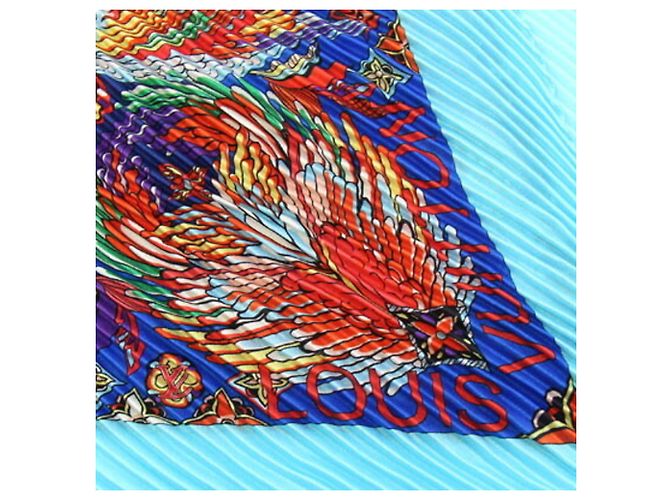 Pañuelo de seda azul Louis Vuitton - vista 4