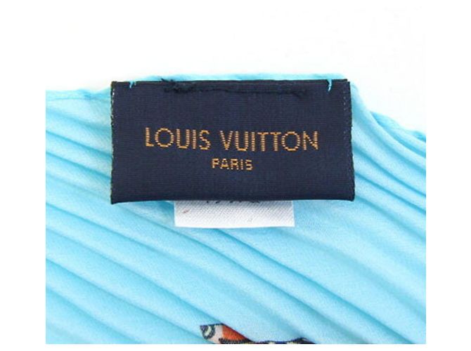 Pañuelo de seda azul Louis Vuitton - vista 6