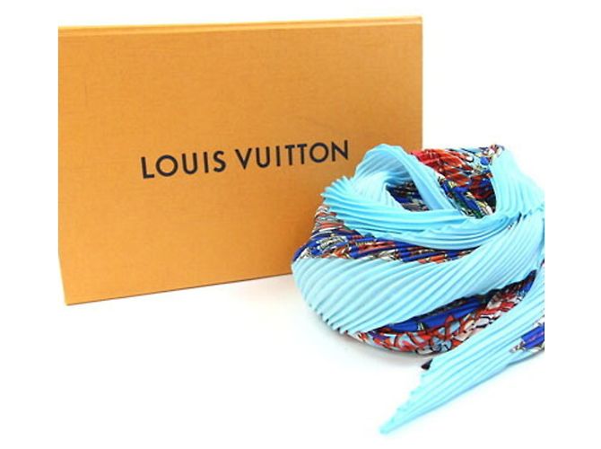 Pañuelo de seda azul Louis Vuitton - vista 8