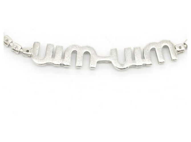 Collana Miu Miu con pendente in cristallo e metallo argentato Argento - vista 2