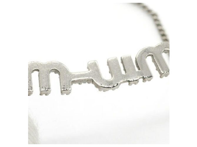 Collana Miu Miu con pendente in cristallo e metallo argentato Argento - vista 4