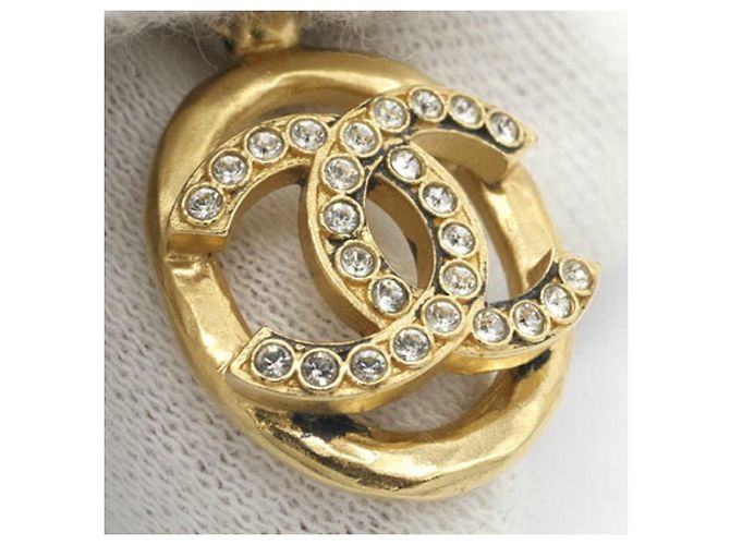 Collana con pendente Chanel in metallo dorato e strass D'oro - vista 5
