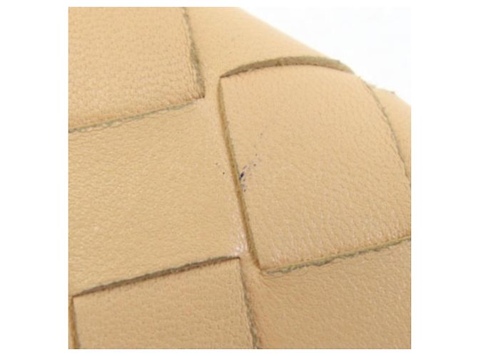 Cartera tri-fold de piel beige Bottega Veneta - vista 5