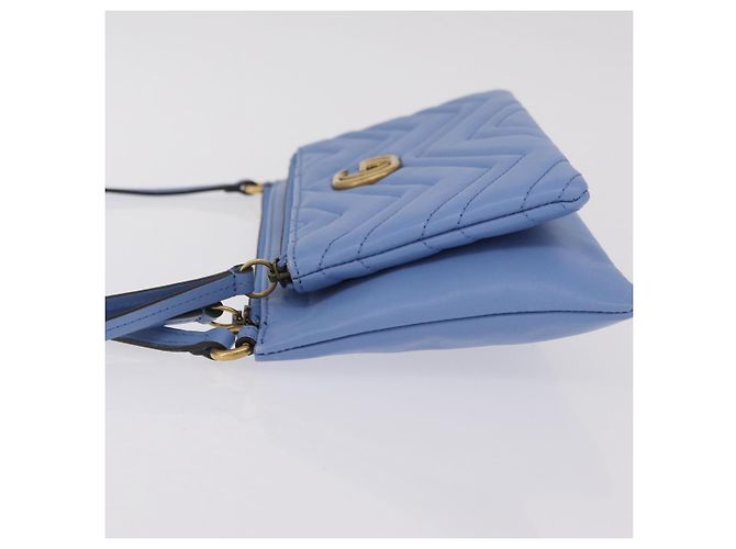 Gucci GG Marmont Double Matelasse Leather Small Blau - Ansicht 4