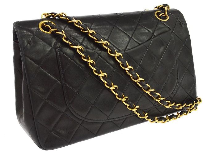 Chanel Vintage Classic Double Flap Quilted Lambskin Small Schwarz - Ansicht 2