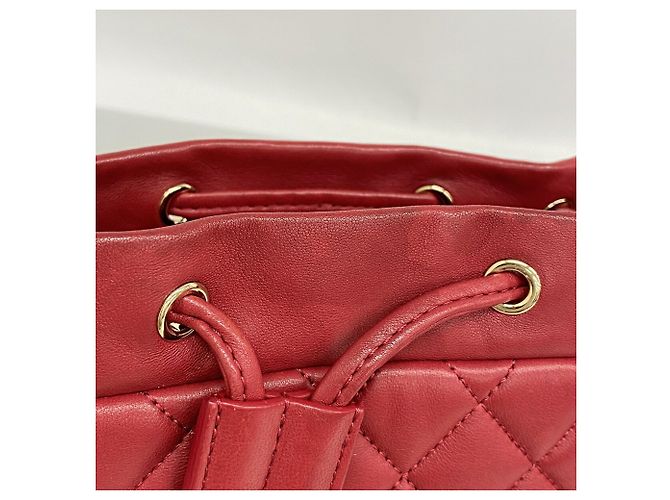 Chanel Matelassé Lambskin Backpack Red - view 10