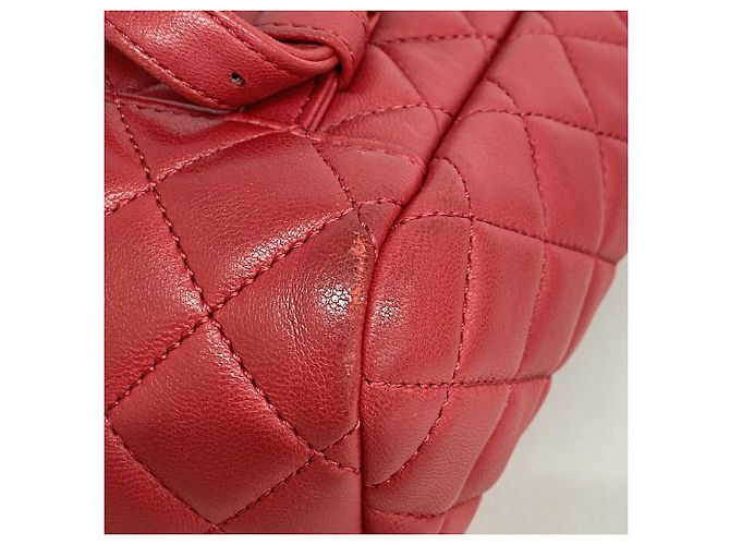 Chanel Matelassé Lambskin Backpack Red - view 6