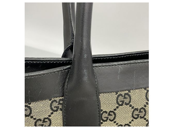 Borsa Tote Gucci GG Canvas Nero Beige - vista 11