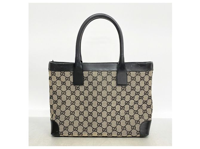 Borsa Tote Gucci GG Canvas Nero Beige - vista 12