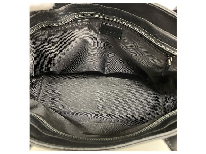 Borsa Tote Gucci GG Canvas Nero Beige - vista 4