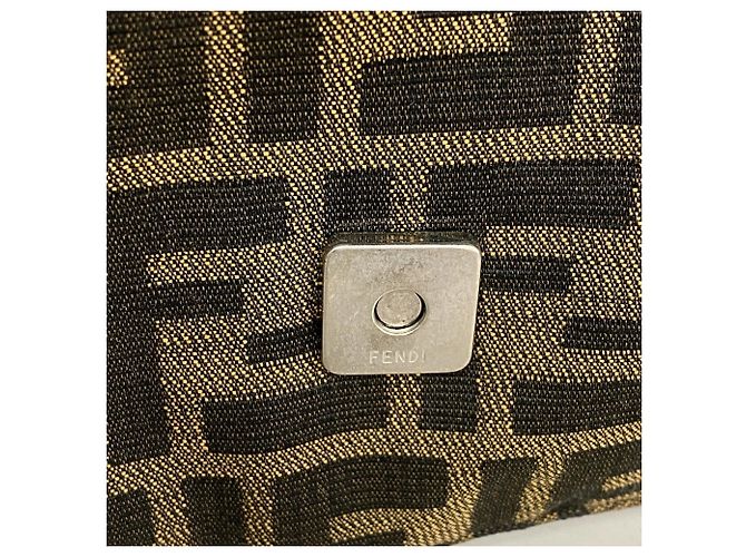 Borsa a secchiello Fendi Zucca Mamma in nylon e canvas Marrone - vista 10