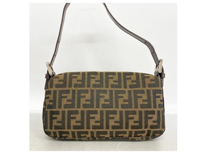 Borsa a secchiello Fendi Zucca Mamma in nylon e canvas Marrone - vista 12