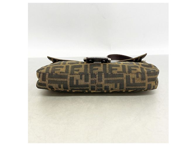 Borsa a secchiello Fendi Zucca Mamma in nylon e canvas Marrone - vista 3
