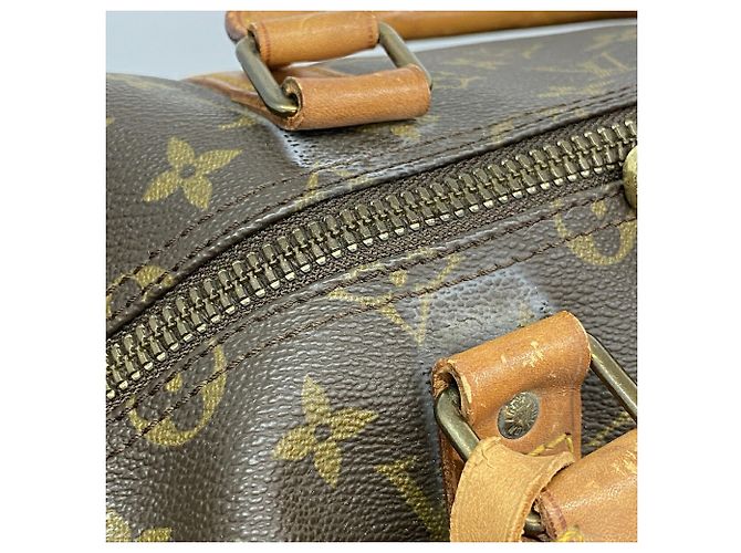 Borsa Louis Vuitton Boston Monogram Keepall 55 Marrone - vista 10