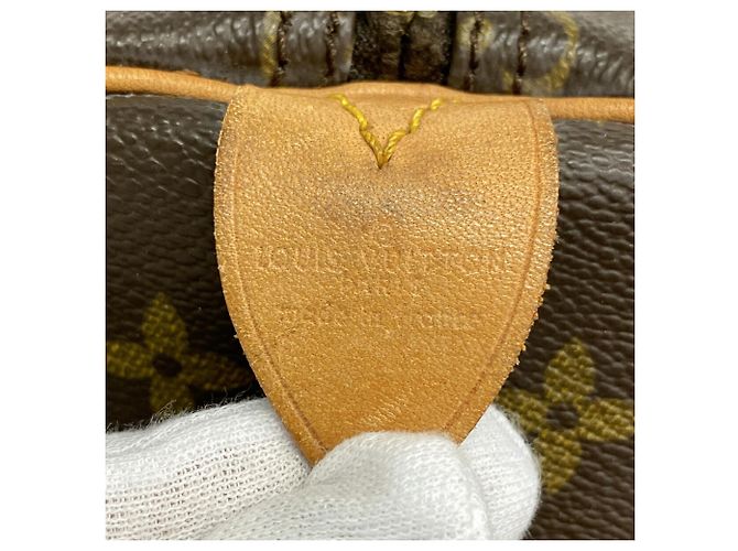 Borsa Louis Vuitton Boston Monogram Keepall 55 Marrone - vista 5