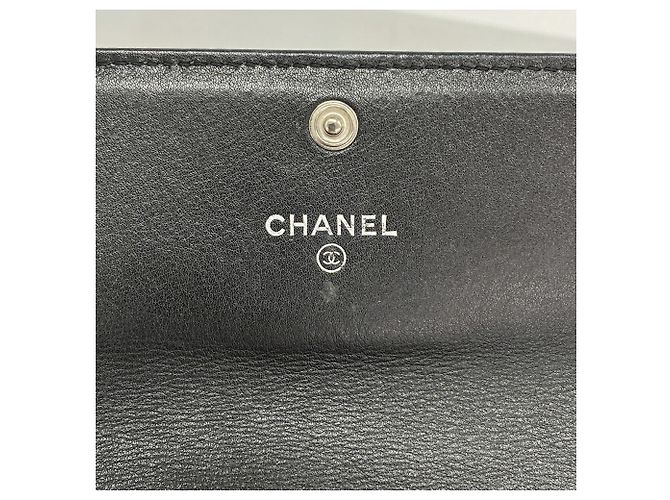Cartera larga de Chanel en piel de becerro granulada negra Negro - vista 4