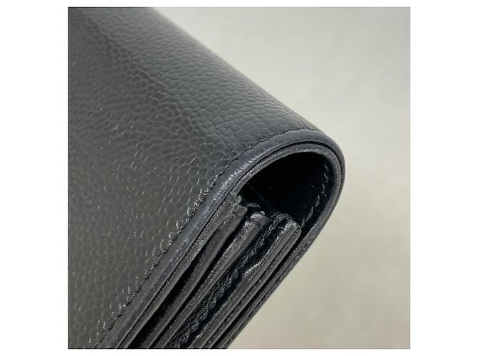 Cartera larga de Chanel en piel de becerro granulada negra Negro - vista 6