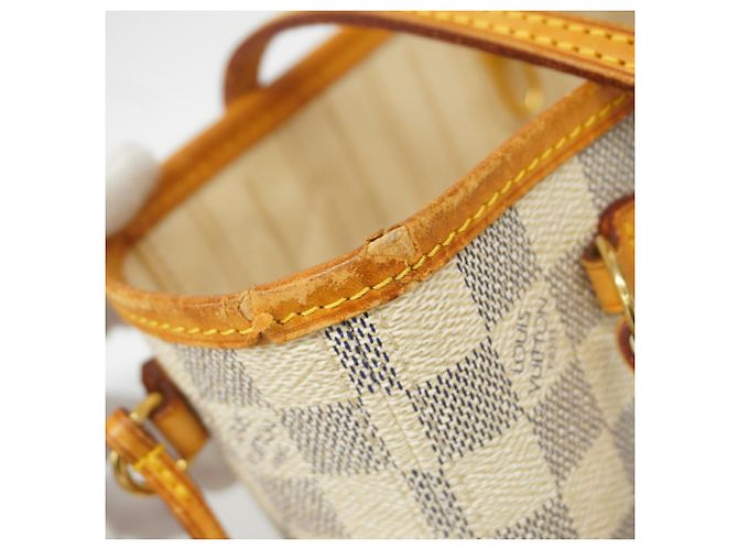 Bolso Tote Louis Vuitton Damier Azur Neverfull PM Blanco - vista 6