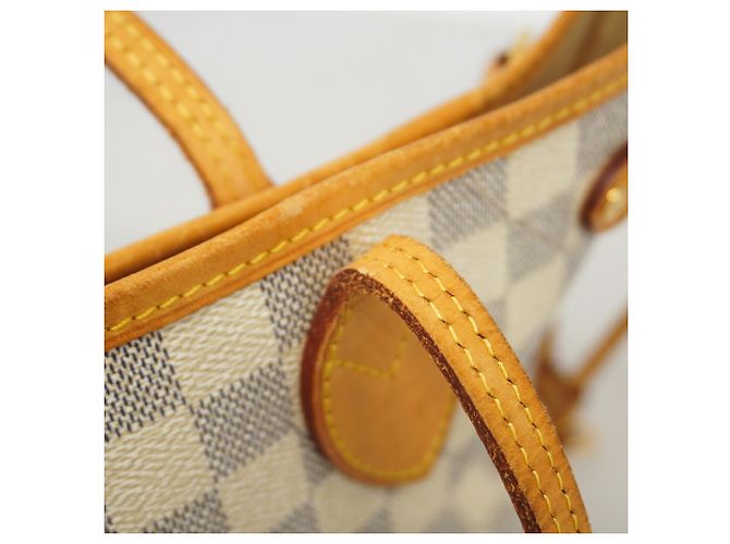 Bolso Tote Louis Vuitton Damier Azur Neverfull PM Blanco - vista 9