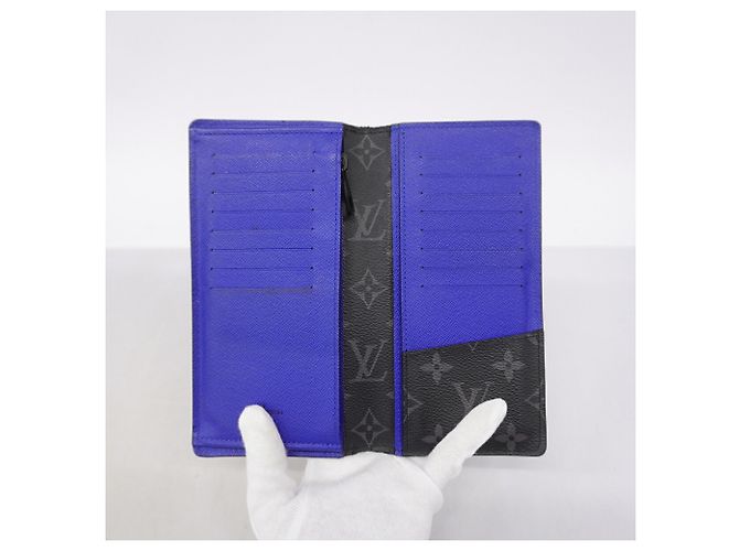 Portafoglio lungo Louis Vuitton Monogram Eclipse in pelle Epi Nero - vista 3