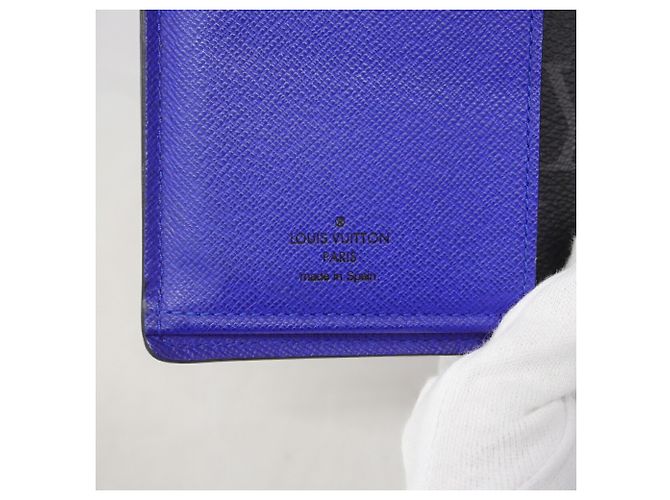 Portafoglio lungo Louis Vuitton Monogram Eclipse in pelle Epi Nero - vista 4