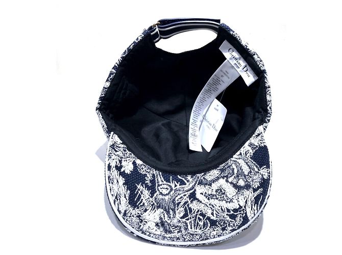 Cappellino da baseball in tela di cotone Christian Dior Nero Bianco - vista 4