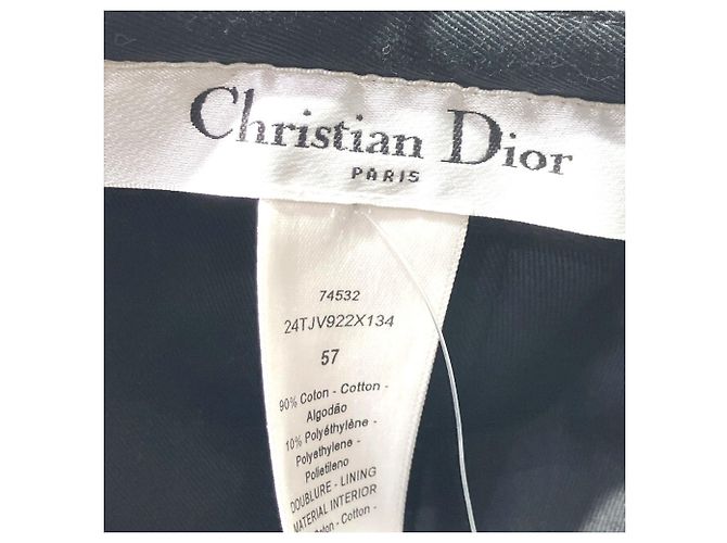Cappellino da baseball in tela di cotone Christian Dior Nero Bianco - vista 5