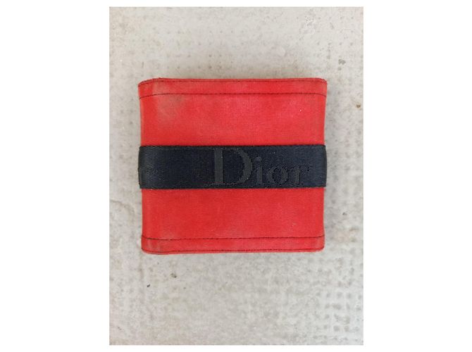 Cartera Christian Dior Addict de lona y cuero Negro Roja - vista 2