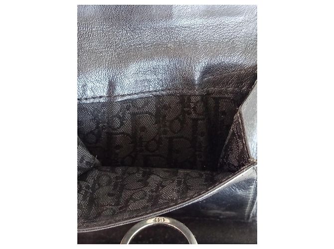 Cartera Christian Dior Addict de lona y cuero Negro Roja - vista 8