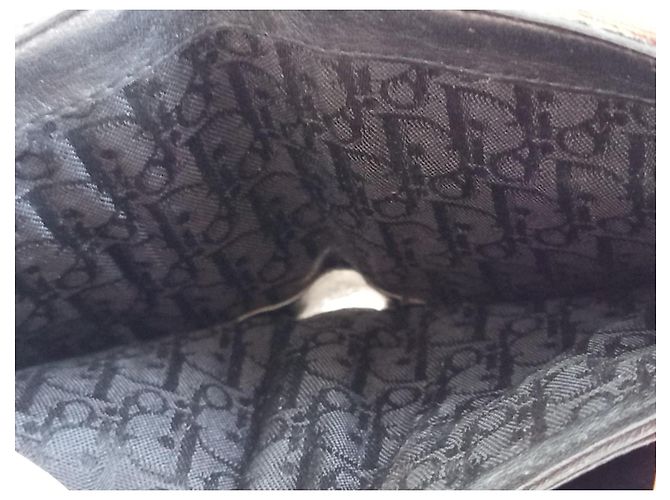 Cartera Christian Dior Addict de lona y cuero Negro Roja - vista 9