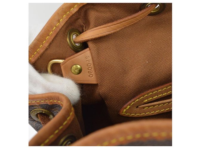Louis Vuitton Vintage Montsouris Monogram Canvas MM Marron - vue 5