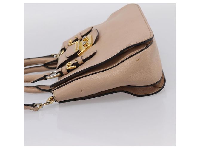 Miu Miu Madras Convertible Lock Leather Small Beige - vista 3