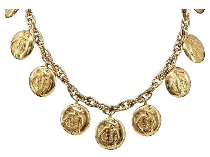 Chanel Vintage Diamond Coco Mademoiselle Long Metal Golden - Ansicht 3