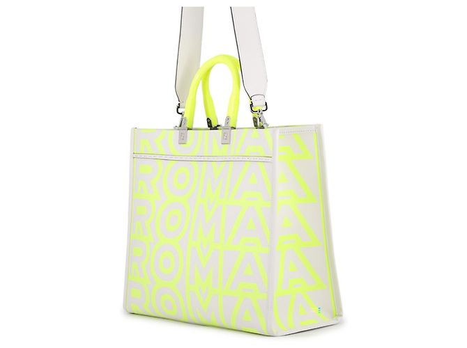 Bolso Tote Fendi Sunshine Medium Blanco Amarillo - vista 2